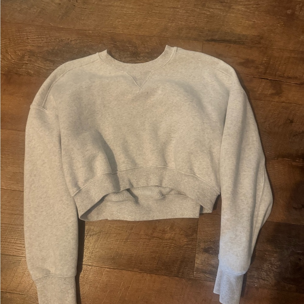 Aerie Gray Cropped Sweatshirt